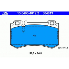 13.0460-4819.2 ATE Комплект тормозных колодок, дисковый тормоз