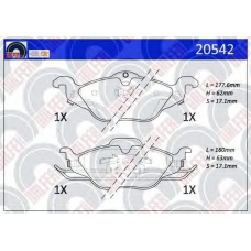 20542 GALFER Комплект тормозных колодок, дисковый тормоз