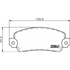 8DB 355 019-021 HELLA Комплект тормозных колодок, дисковый тормоз