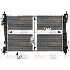 8MK 376 900-021 HELLA Радиатор, охлаждение двигателя