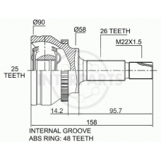 OJ-0266 InterParts Шарнирный комплект, приводной вал