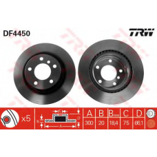 DF4450 TRW Тормозной диск