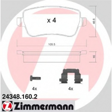 24348.160.2 ZIMMERMANN Комплект тормозных колодок, дисковый тормоз