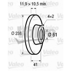 186230 VALEO Тормозной диск