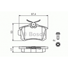 0 986 494 514 BOSCH Комплект тормозных колодок, дисковый тормоз