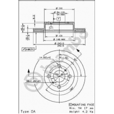 09.5937.10 BREMBO Тормозной диск