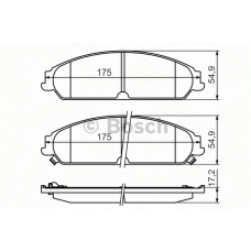 0 986 494 483 BOSCH Комплект тормозных колодок, дисковый тормоз