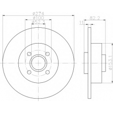 8DD 355 112-211 HELLA Тормозной диск