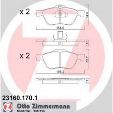 23160.170.1 ZIMMERMANN Комплект тормозных колодок, дисковый тормоз