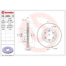 09.A860.10 BREMBO Тормозной диск