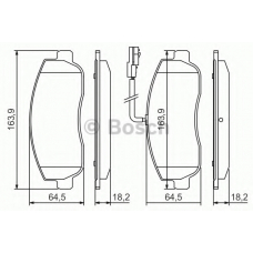 0 986 494 498 BOSCH Комплект тормозных колодок, дисковый тормоз