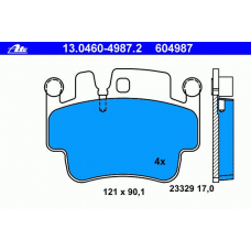 13.0460-4987.2 ATE Комплект тормозных колодок, дисковый тормоз