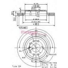 24908 V METZGER Тормозной диск