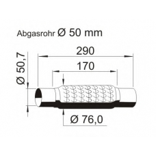464055 ERNST Гофрированная труба, выхлопная система; Гофрирован