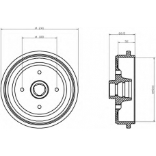 8DT 355 301-461 HELLA Тормозной барабан