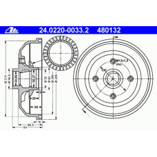 24.0220-0033.2 ATE Тормозной барабан