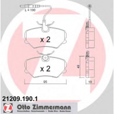 21209.190.1 ZIMMERMANN Комплект тормозных колодок, дисковый тормоз