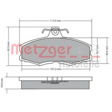 1170286 METZGER Комплект тормозных колодок, дисковый тормоз