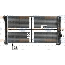 8MK 376 900-264 HELLA Радиатор, охлаждение двигателя