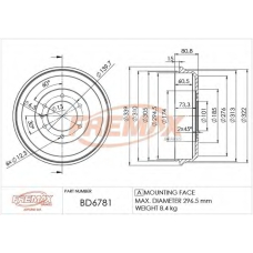 BD-6781 FREMAX Тормозной барабан