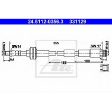 24.5112-0356.3 ATE Тормозной шланг