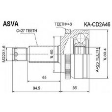 KA-CD2A46 ASVA Шарнирный комплект, приводной вал