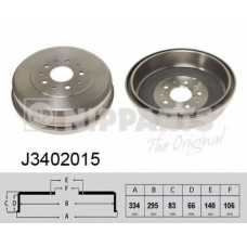 J3402015 NIPPARTS Тормозной барабан