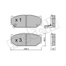 22-0897-0 METELLI Комплект тормозных колодок, дисковый тормоз