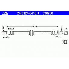 24.5124-0410.3 ATE Тормозной шланг