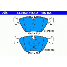 13.0460-7155.2 ATE Комплект тормозных колодок, дисковый тормоз