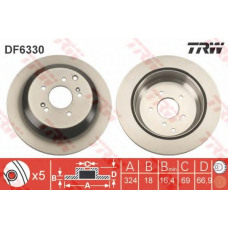 DF6330 TRW Тормозной диск