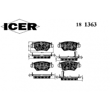 181363 ICER Комплект тормозных колодок, дисковый тормоз