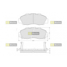 BD S214P STARLINE Комплект тормозных колодок, дисковый тормоз