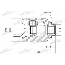 PCV3063 PATRON Шарнирный комплект, приводной вал