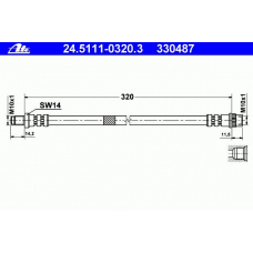 24.5111-0320.3 ATE Тормозной шланг