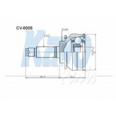 CV-8005 KAVO PARTS Шарнирный комплект, приводной вал