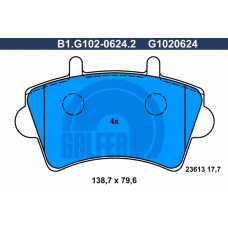 B1.G102-0624.2 GALFER Комплект тормозных колодок, дисковый тормоз
