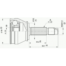 CVJ5229.10 OPEN PARTS Шарнирный комплект, приводной вал