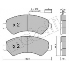 22-0709-1 METELLI Комплект тормозных колодок, дисковый тормоз