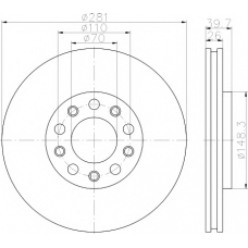 8DD 355 117-231 HELLA PAGID Тормозной диск