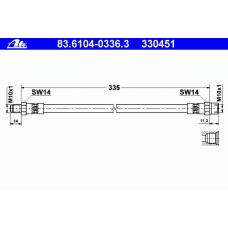 83.6104-0336.3 ATE Тормозной шланг