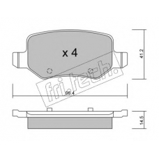 581.0 fri.tech. Комплект тормозных колодок, дисковый тормоз