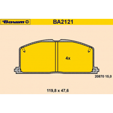 BA2121 BARUM Комплект тормозных колодок, дисковый тормоз