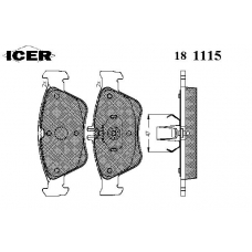 181115 ICER Комплект тормозных колодок, дисковый тормоз