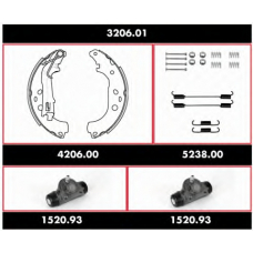 3206.01 ROADHOUSE Комплект тормозов, барабанный тормозной механизм