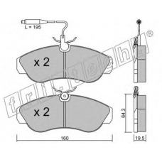 158.0 fri.tech. Комплект тормозных колодок, дисковый тормоз