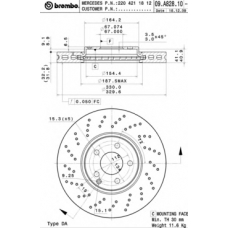 09.A828.11 BREMBO Тормозной диск