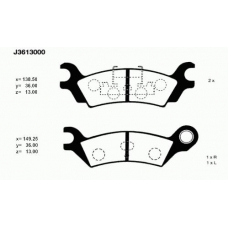 J3613000 NIPPARTS Комплект тормозных колодок, дисковый тормоз