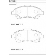 KD2798D ASIMCO Комплект тормозных колодок, дисковый тормоз