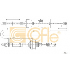 492.3 COFLE Трос, управление сцеплением